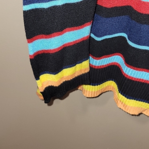 ReVamped medium cotton rayon lightweight knit stripped crewneck sweater - Picture 2 of 5